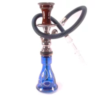 Top Mark Flower Harmony 37 cm, kézzel festett virágmintás vízipipa — kék